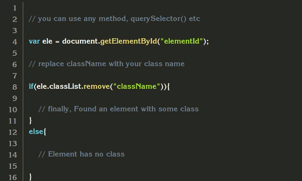 HTML - Add, Remove, Search classes with JavaScript 