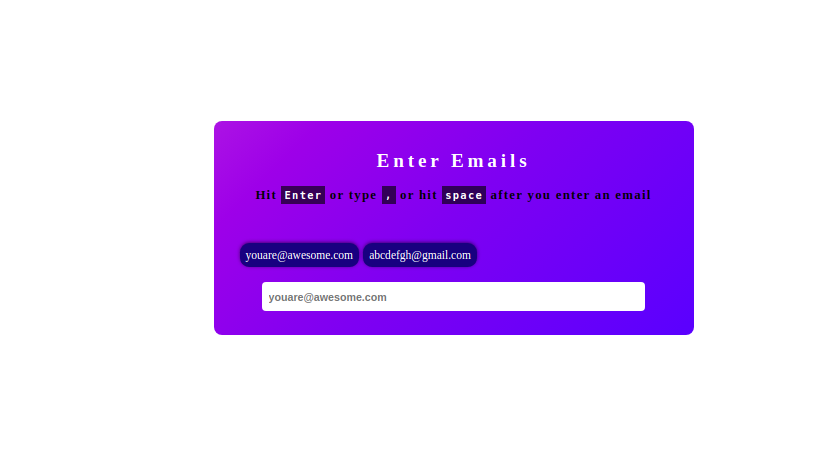 HTML - How to accept multiple email addresses in a single input box