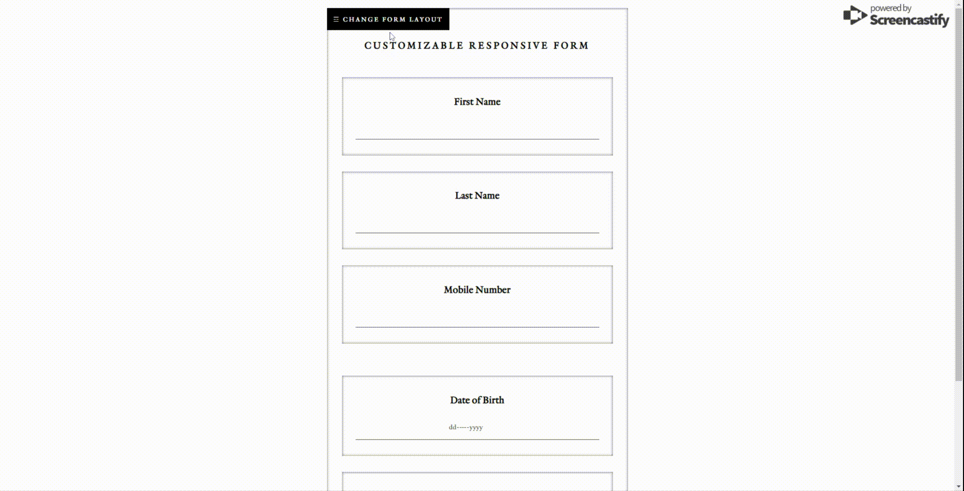 Customizable and Responsive Form Layout