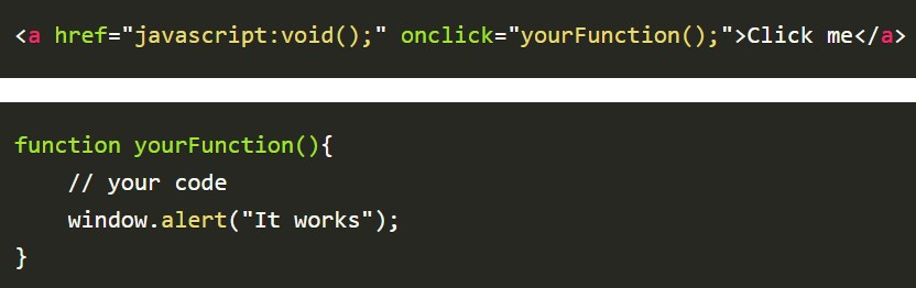 HTML - How to add onclick event to anchor tag - a