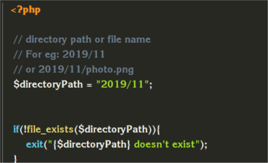 PHP if a file directory exists