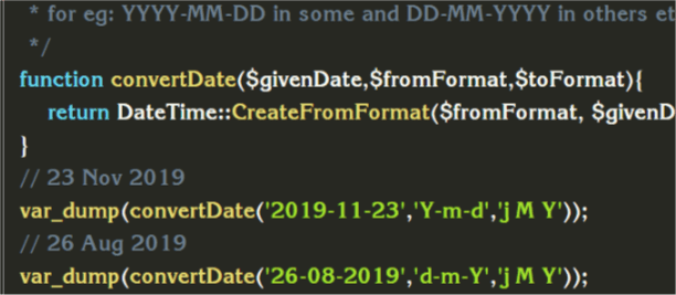 PHP Converting date from one format to another