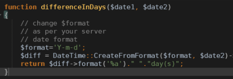 PHP Difference between two dates in days